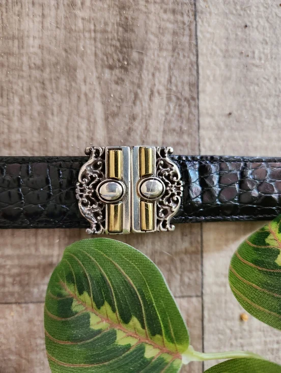 Brighton Reversible Black Leather Belt with Two-Toned Hardware - Picture 10 of 16